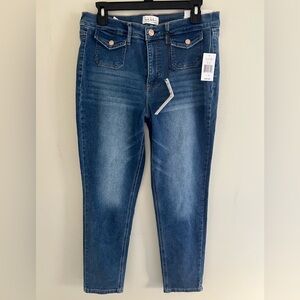 NWT Nicole Miller New York Size 10 High Rise Ankle Slim Pants Medium Wash